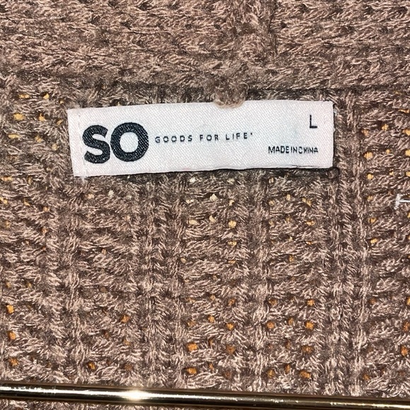 •SO•BROWN BOHO CHUNKY CABLE KNIT 3-BUTTON V NECK CARDIGAN SIZE LARGE EUC - Picture 5 of 8